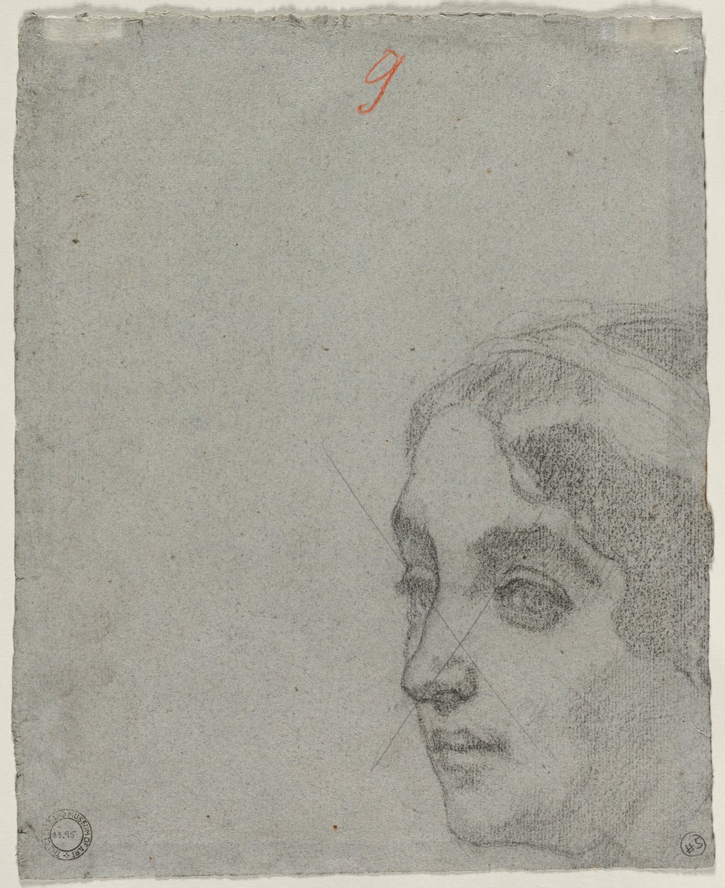 Hodet til en kvinne (verso) av Thomas Couture