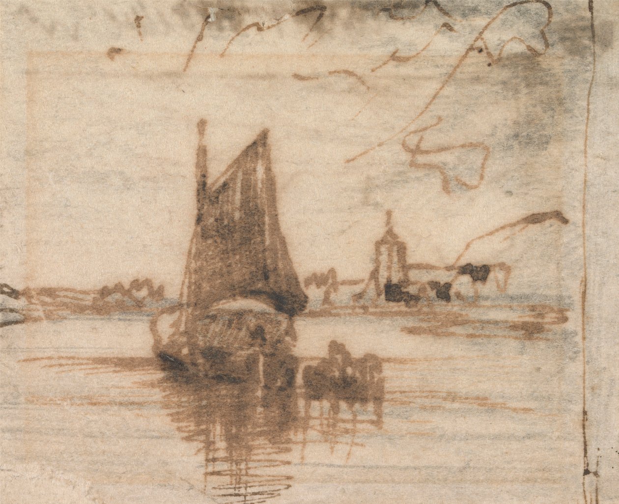En seilbåt ble beroliget av Thomas Creswick