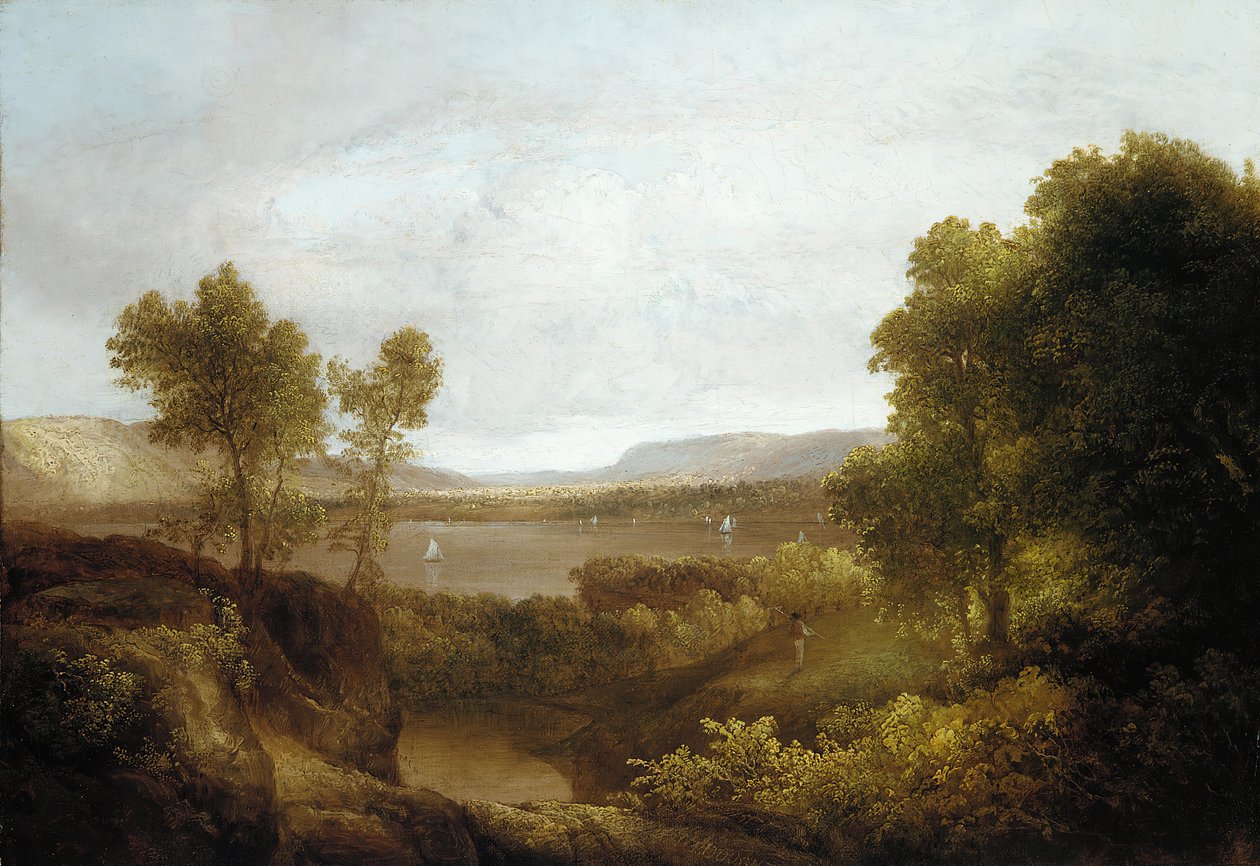 På Hudson, 1830-35. av Thomas Doughty