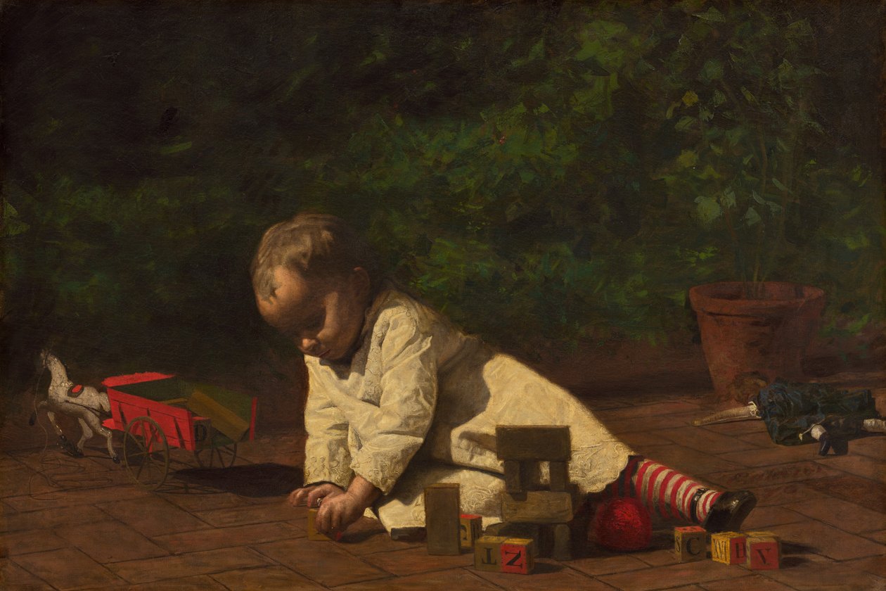 Baby på lek, 1876. av Thomas Eakins