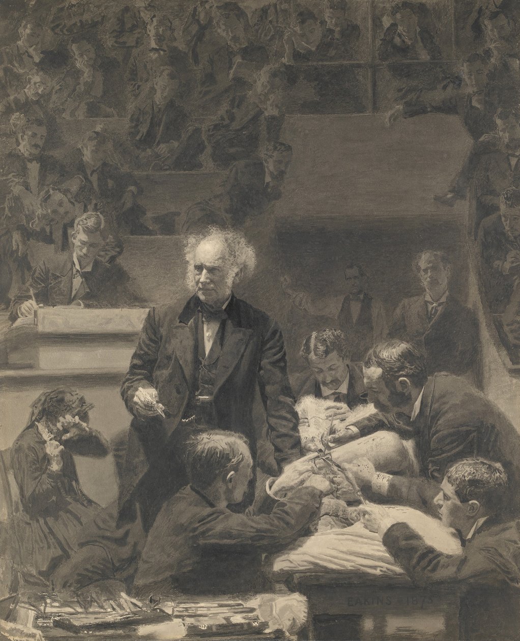 Gross Clinic, 1875-76.    1161216   no       norwegian Successfully Translated  Original: Infant Funeral Procession, 1870s. Translat: Infant Funeral Procession, 1870s. 1155218 no norwegian Successfully Translated Original: The Apparition of Virgin Mary in  av Thomas Eakins