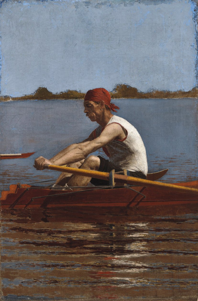 John Biglin in a Single Scull, 1874 av Thomas Eakins