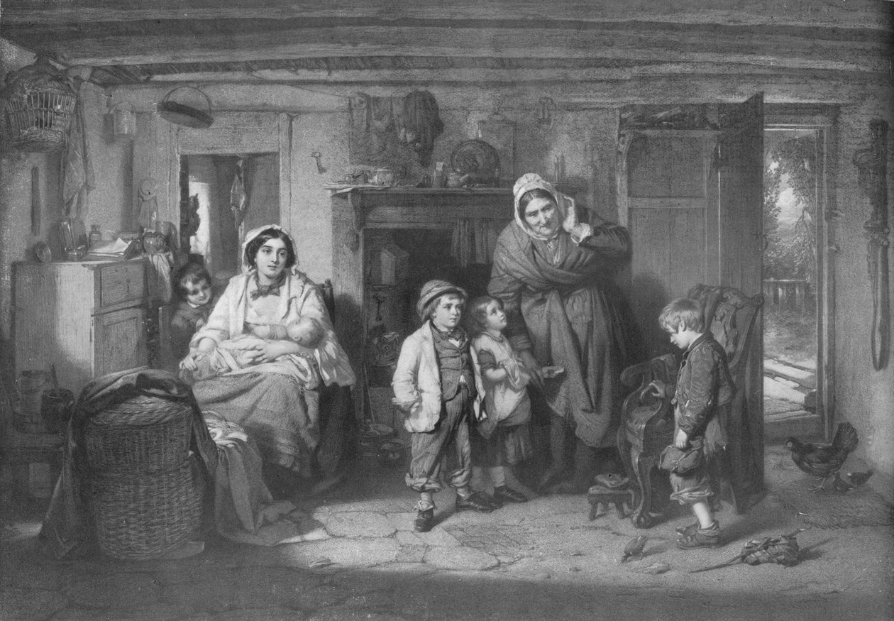 The Mitherless Bairn, c1893, 1911 av Thomas Faed