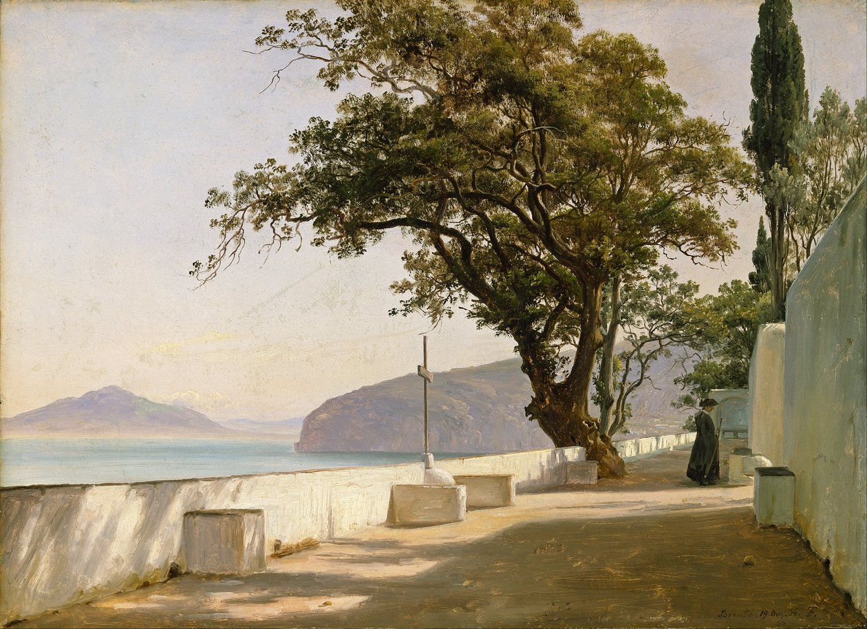 Terrasse med eik, Sorrento av Thomas Fearnley