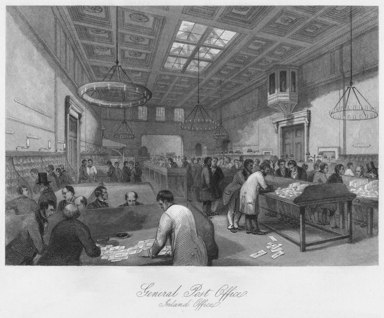 Generelt postkontor. Innlandskontor, c1841 av Thomas H. Ellis