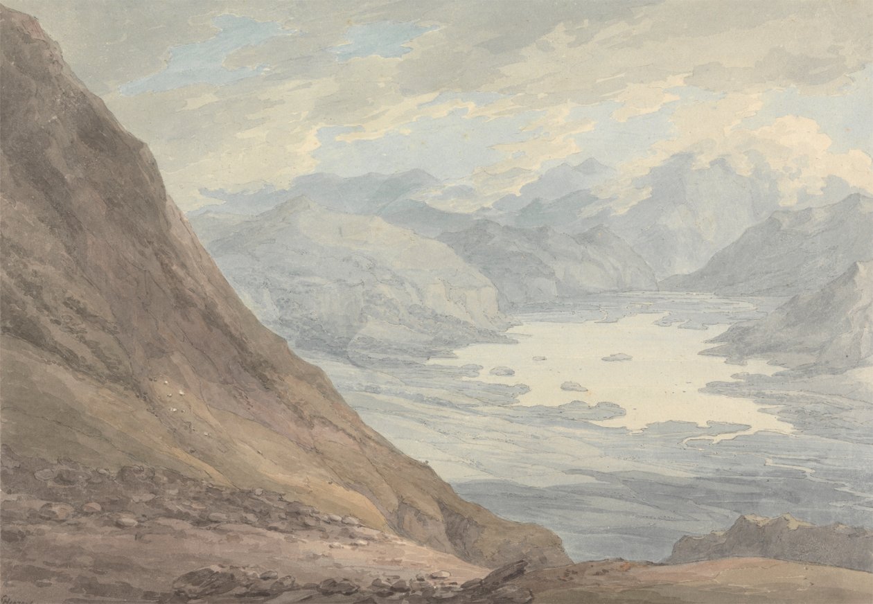Utsikt fra Skiddaw over Derwentwater av Thomas Hearne