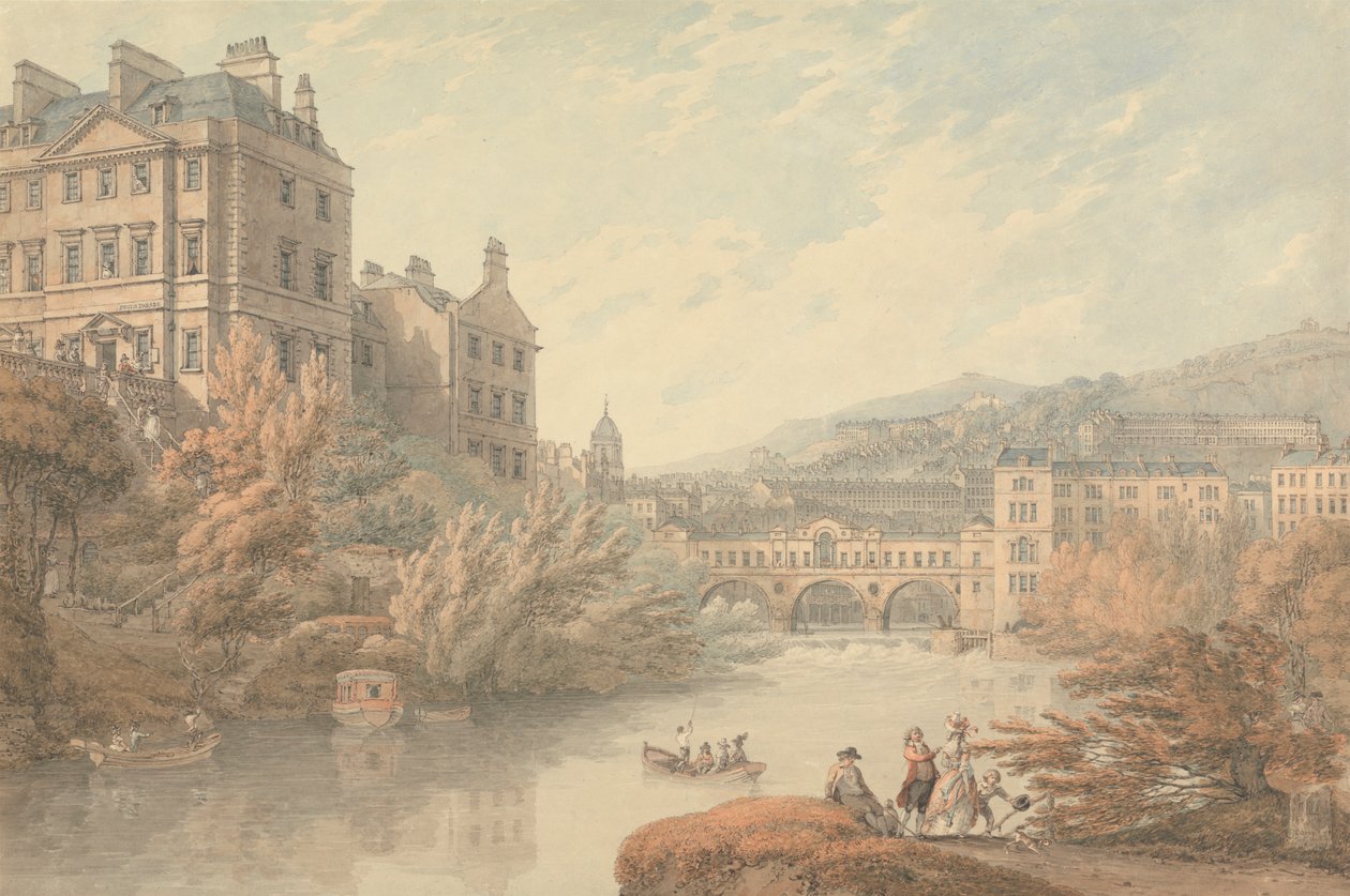Utsikt over Bath fra Spring Gardens av Thomas Hearne