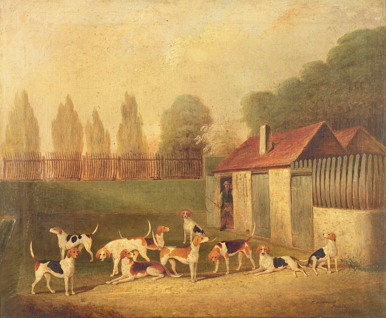 Revehunder i en kennelgård av Thomas Henwood