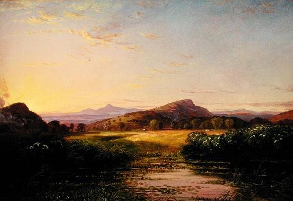 Landskapsskisse, ca. 1860-70 (olje på lerret) av Thomas Hiram Hotchkiss
