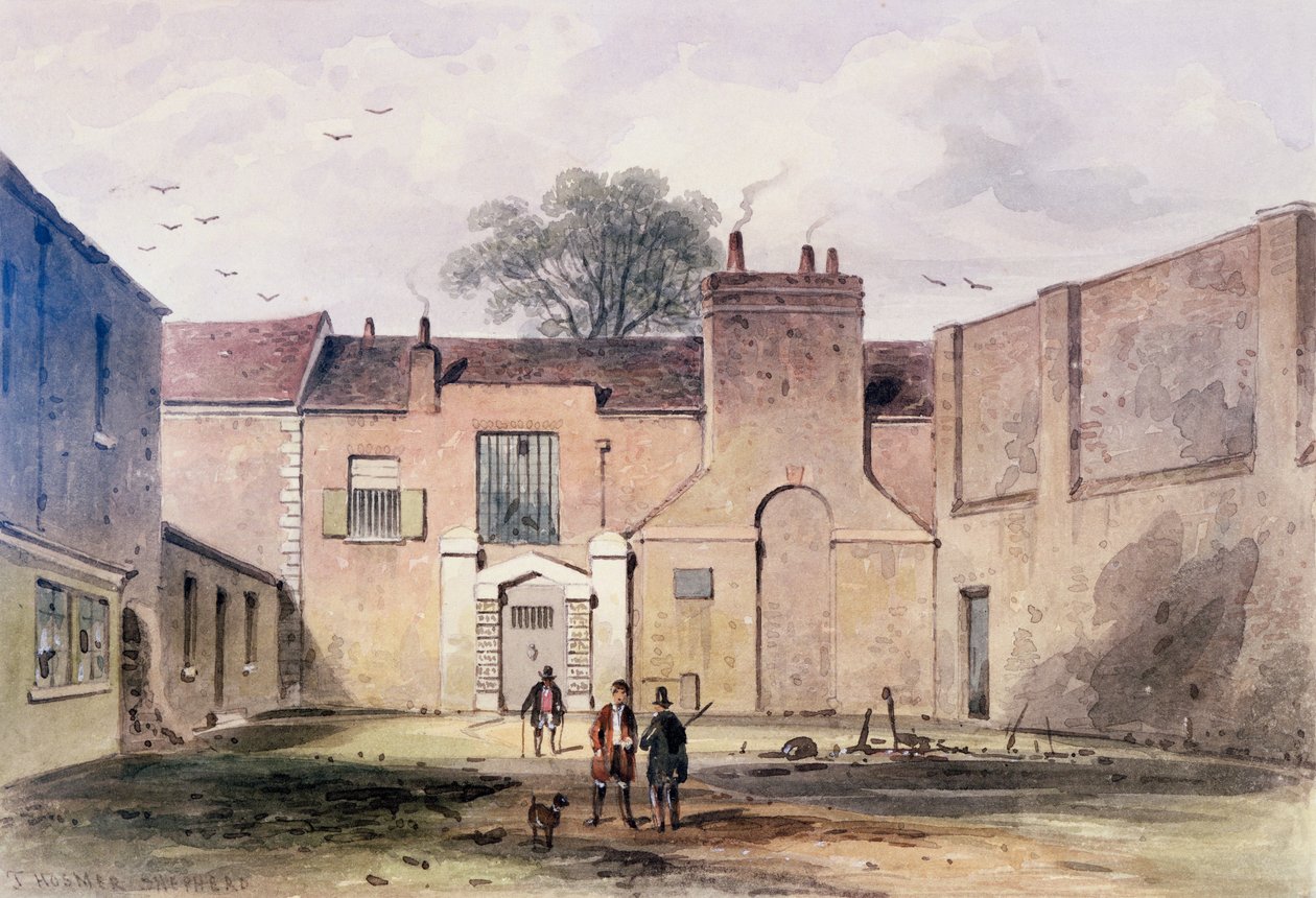 Inngang til Tothill Fields Prison, 1850 av Thomas Hosmer Shepherd