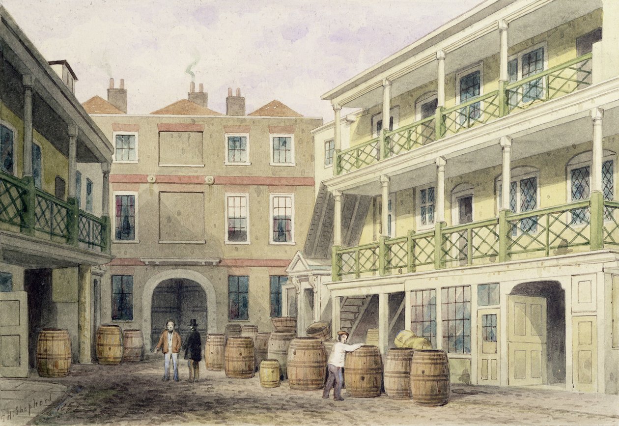 The Bell Inn, Aldersgate Street, 1851 av Thomas Hosmer Shepherd