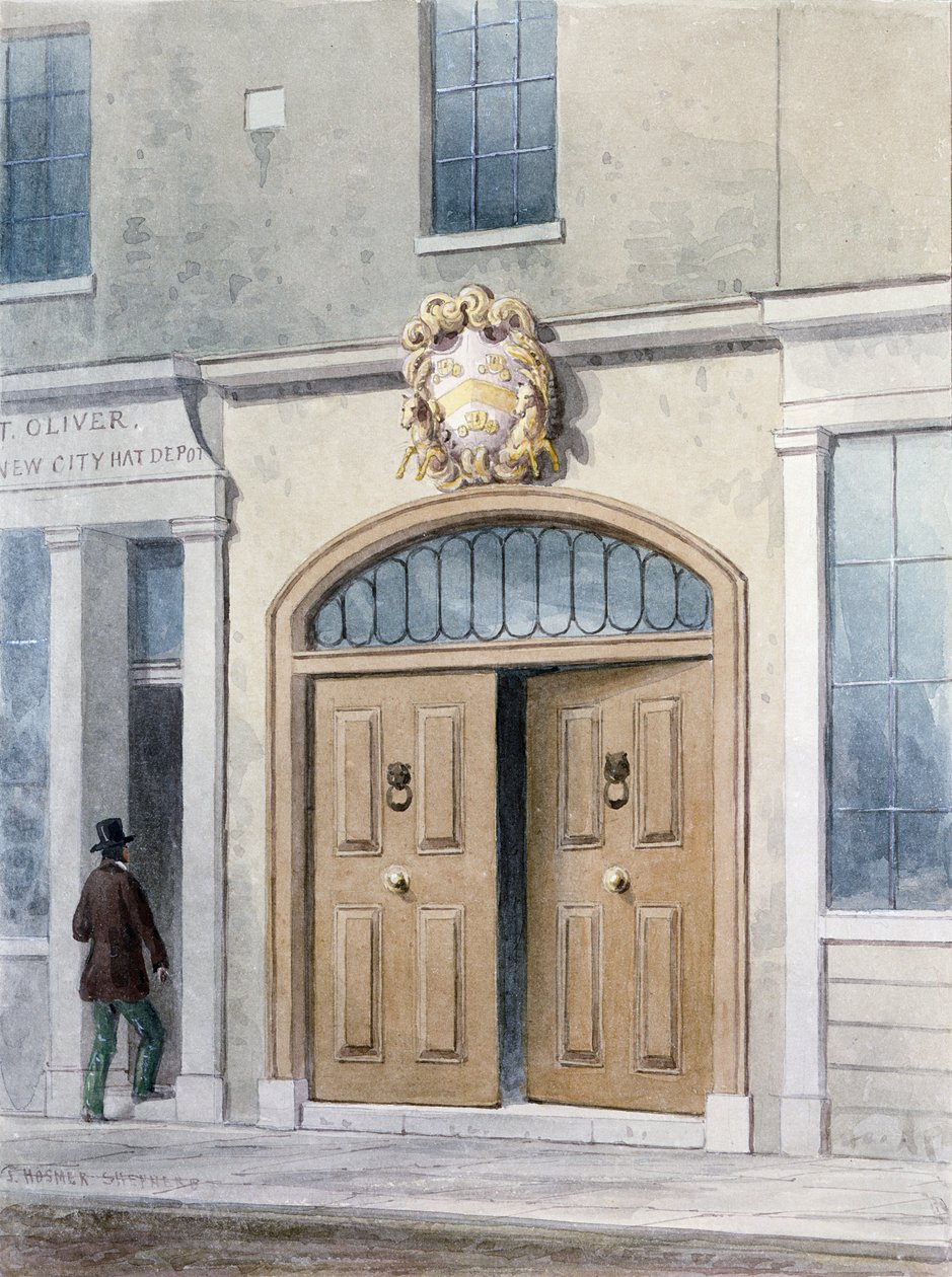 Inngangen til Coachmakers Hall, 1854 av Thomas Hosmer Shepherd