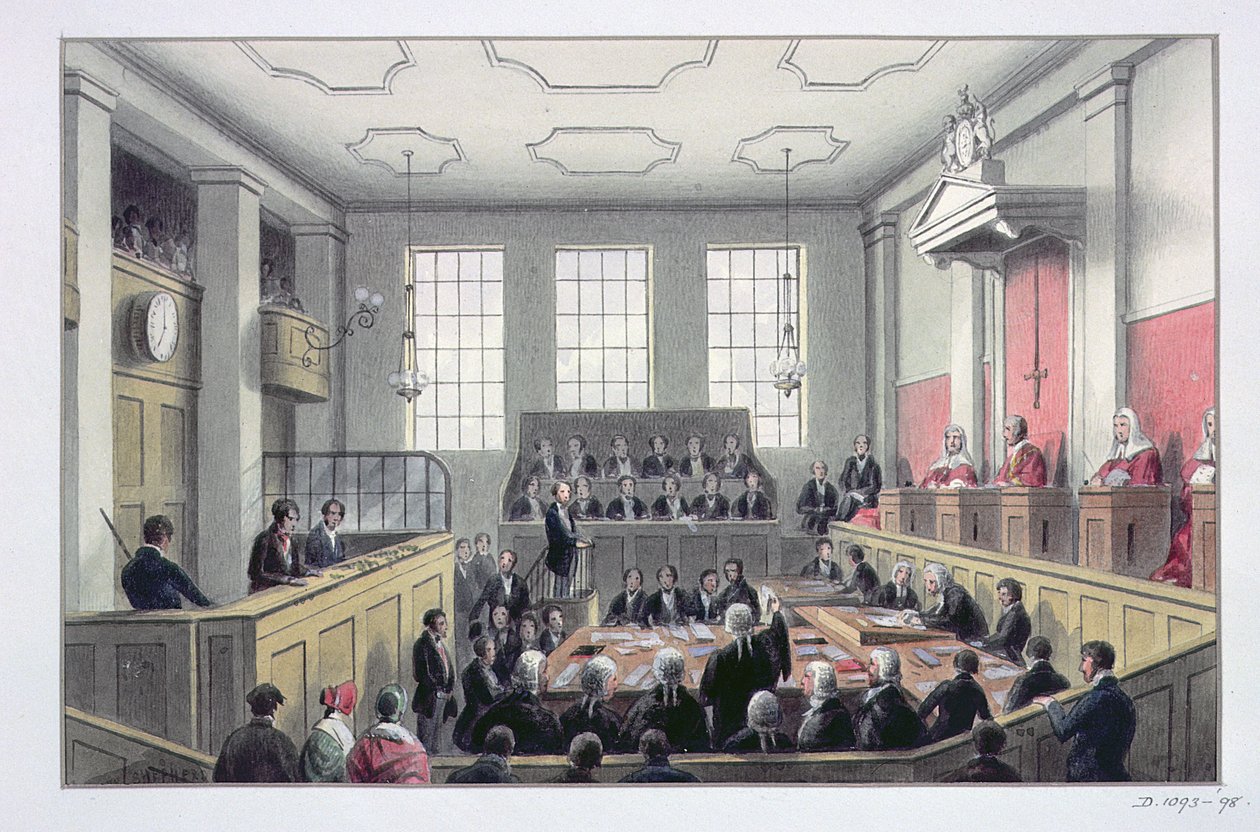 The Old Bailey, London (interiør) av Thomas Hosmer Shepherd