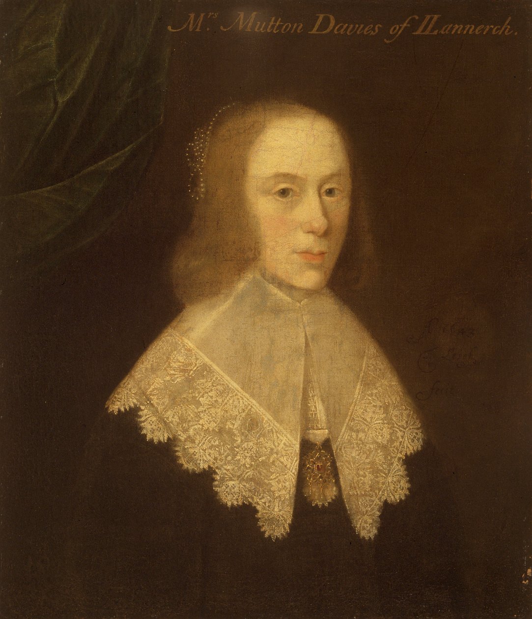 Fru Anne Davies fra Gwysaney, c1630. av Thomas Leigh