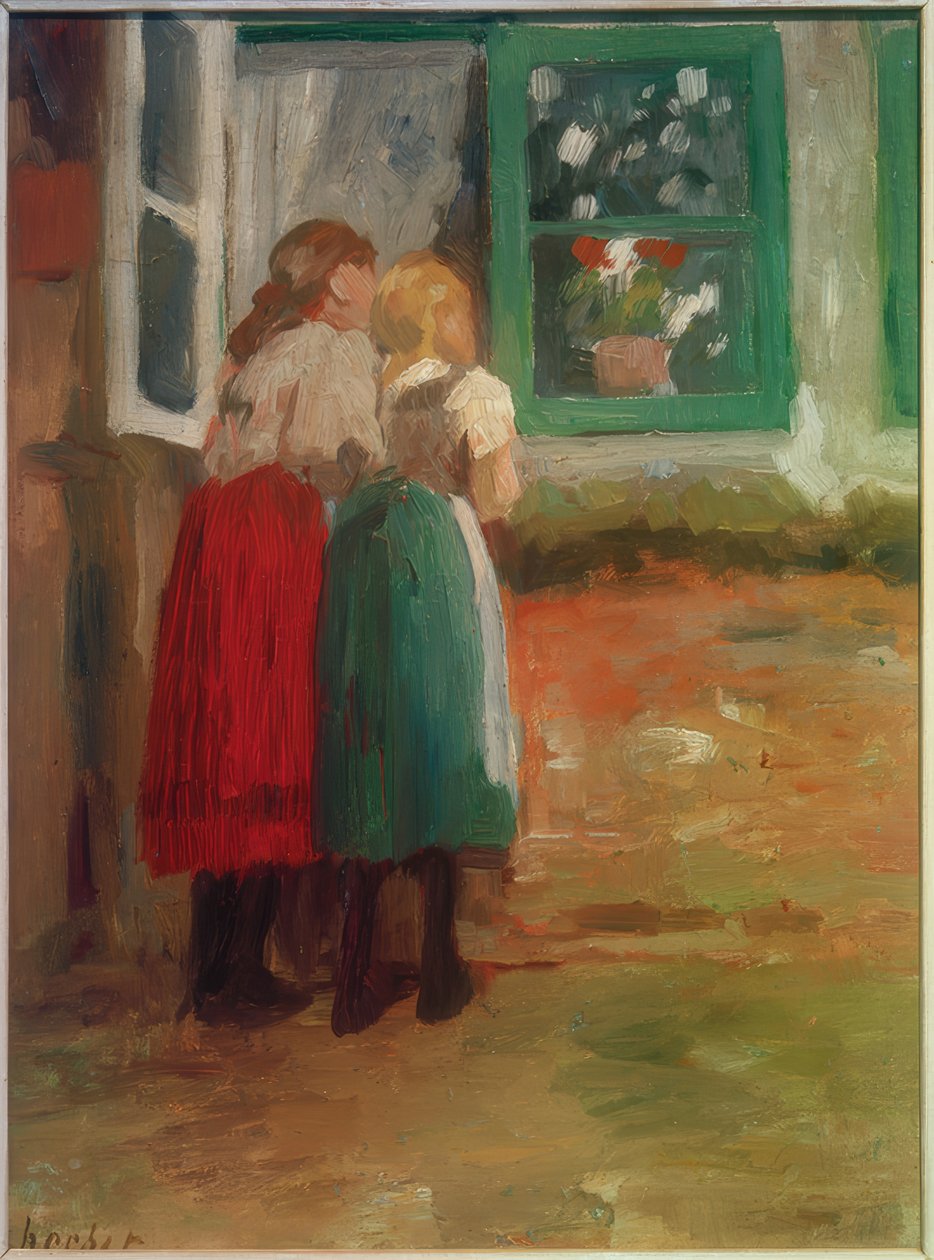 To jenter ved vinduet av Thomas Ludwig Herbst