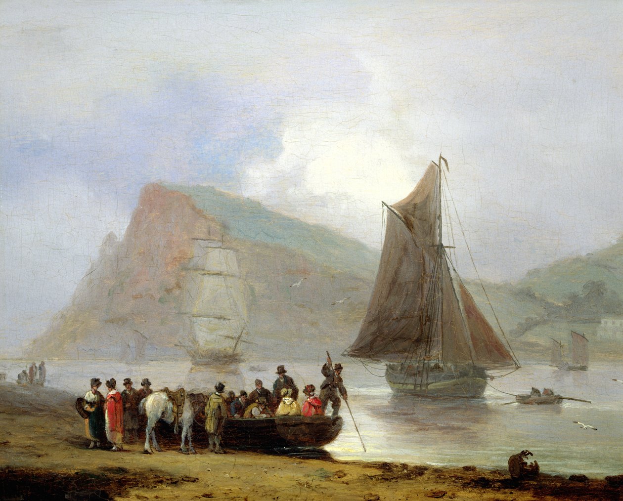 Går ombord på fergen i Teignmouth, 1821 av Thomas Luny