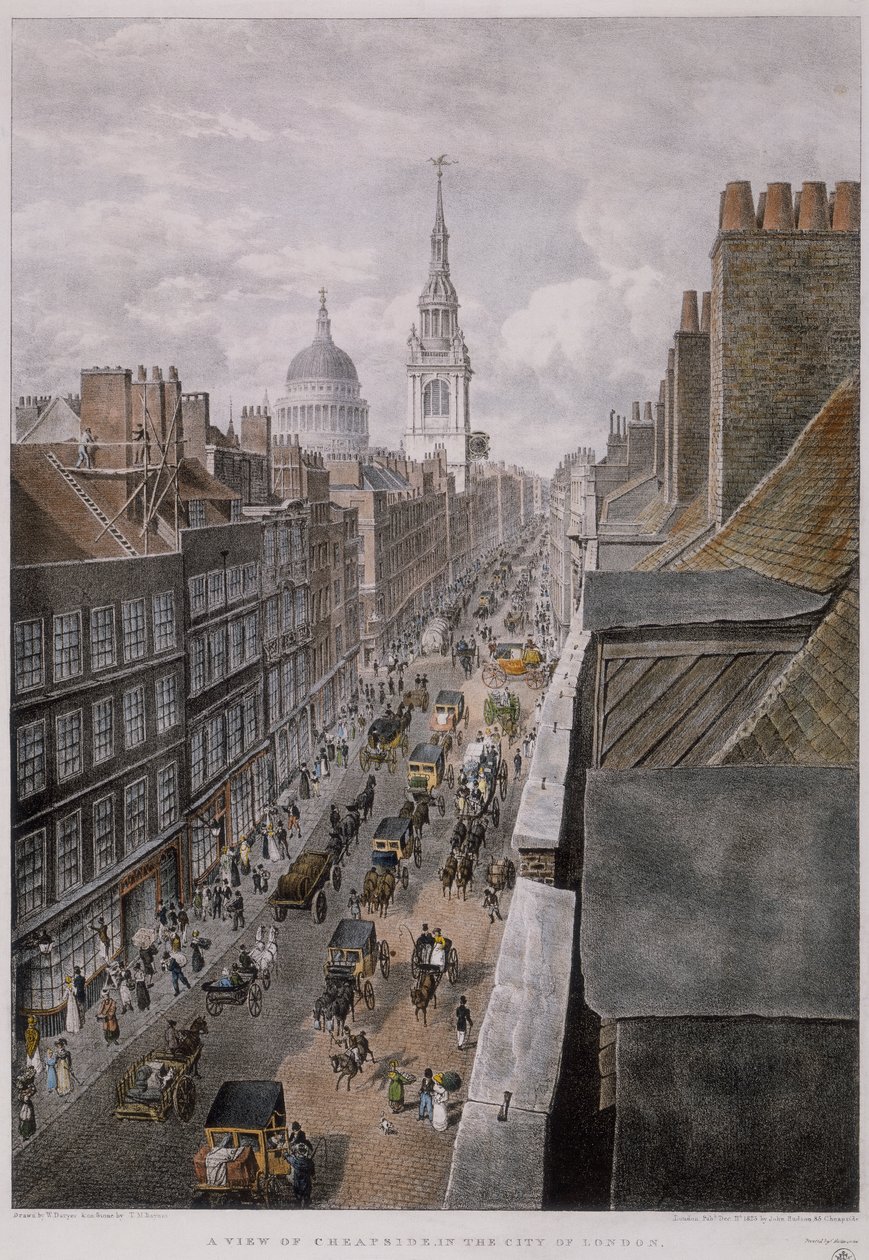 Cheapside, London, 1823 av Thomas Mann Baynes