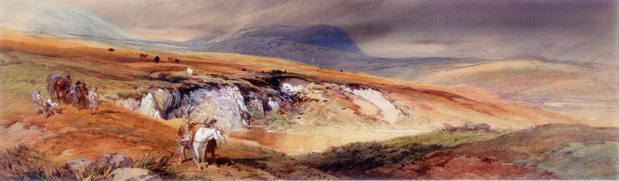 Et høylandslandskap (kroppsfarge) av Thomas Miles II Richardson