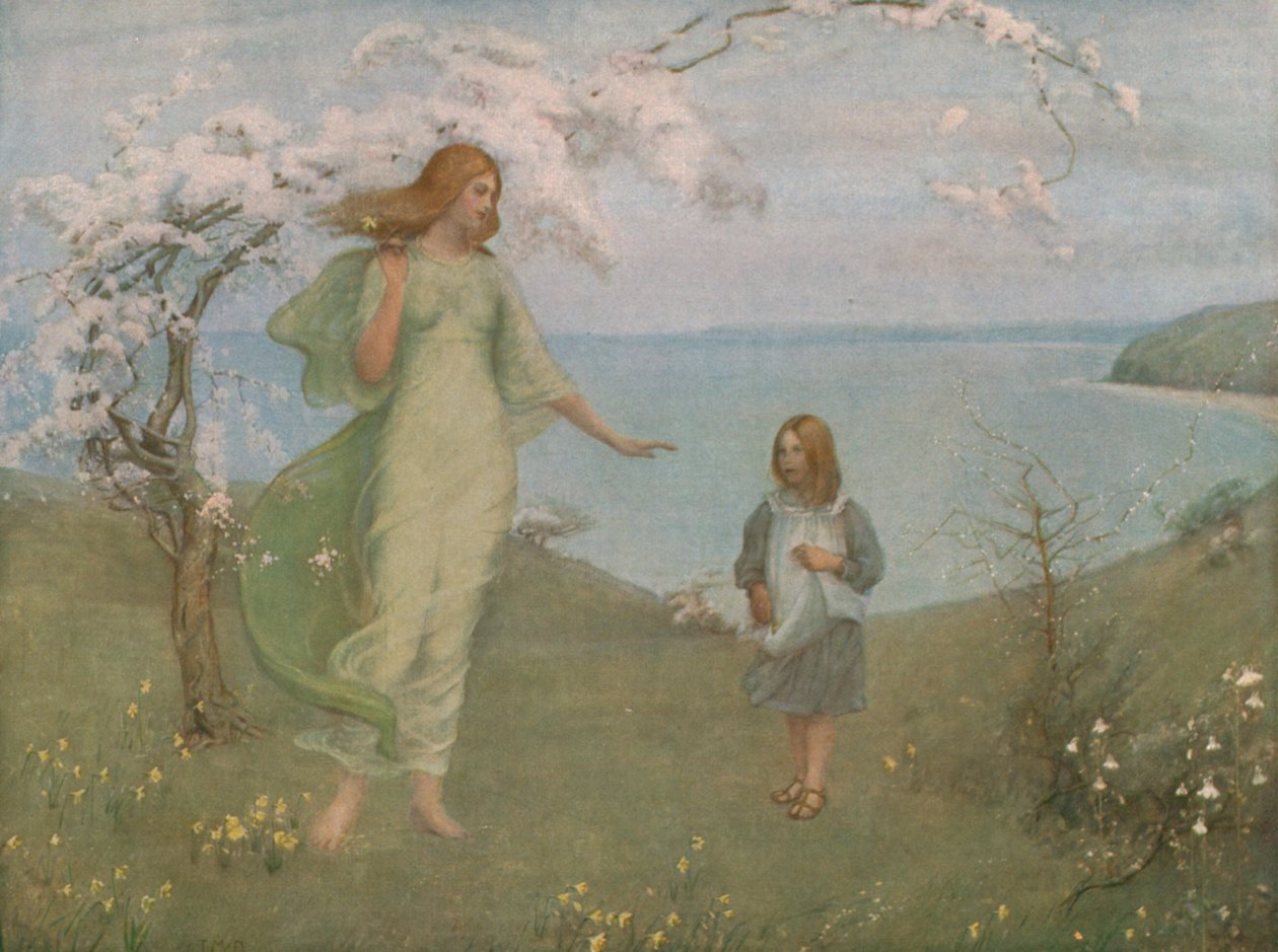 A Vision of Spring, 1901, c1930. av Thomas Millie Dow