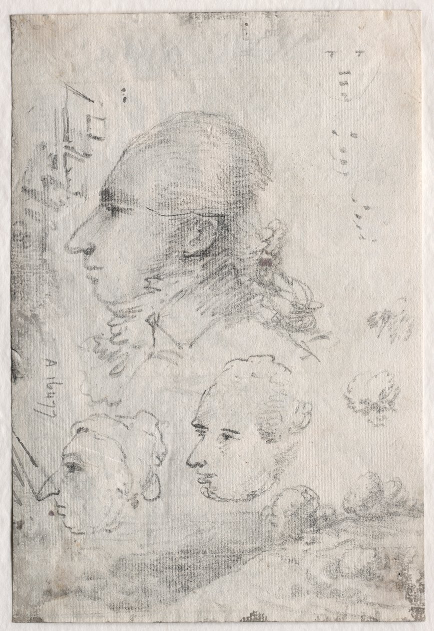 Studier av hoder (verso) av Thomas Monro
