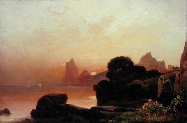 A Summer Morning Coast (olje) av Thomas Moran
