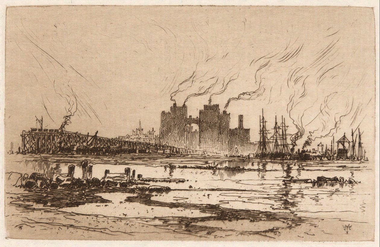 Communipaw, NJ av Thomas Moran