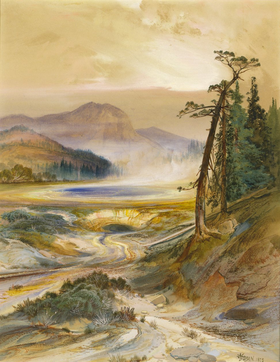 Excelsior Geyser, Yellowstone Park, 1873. av Thomas Moran