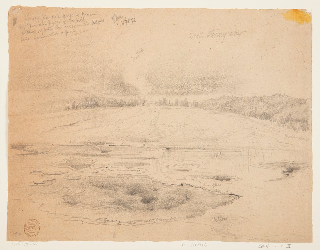 Nedre brannhull, geysirbasseng, Yellowstone av Thomas Moran