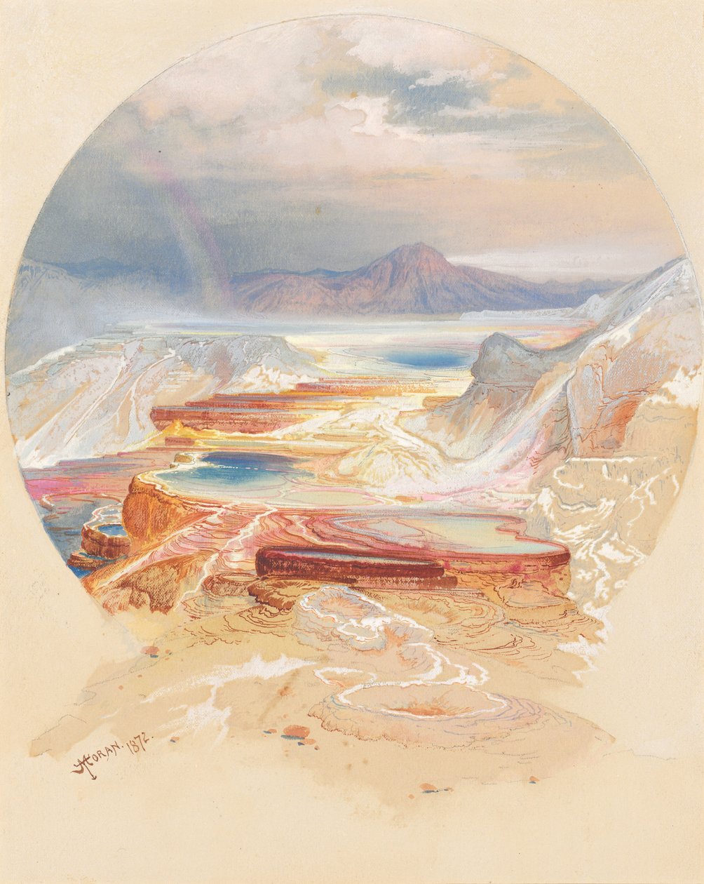 Minerva terrasse, Yellowstone av Thomas Moran