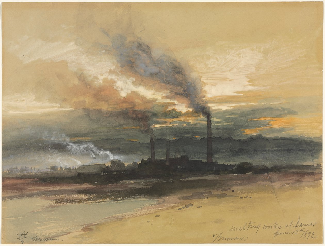 Smelteverk i Denver, 1892. av Thomas Moran