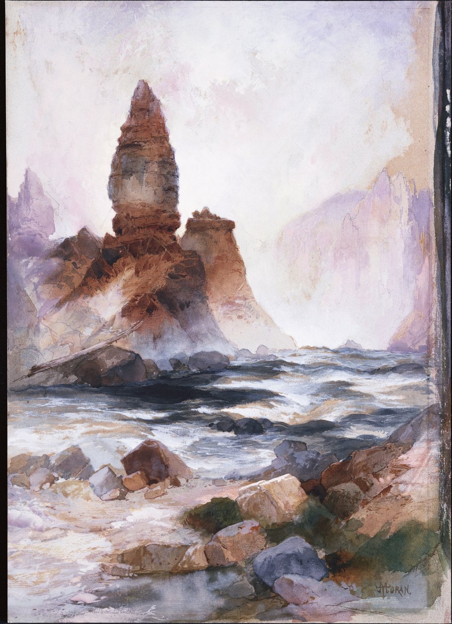 Tower Falls og Sulphur Rock, Yellowstone av Thomas Moran
