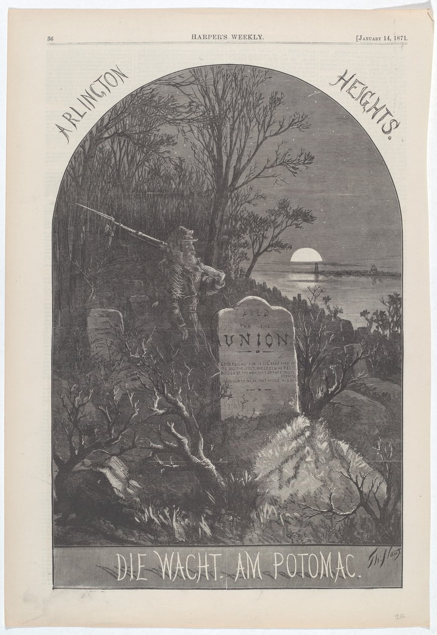 Arlington Heights. Die Wacht. Am Potomac. av Thomas Nast