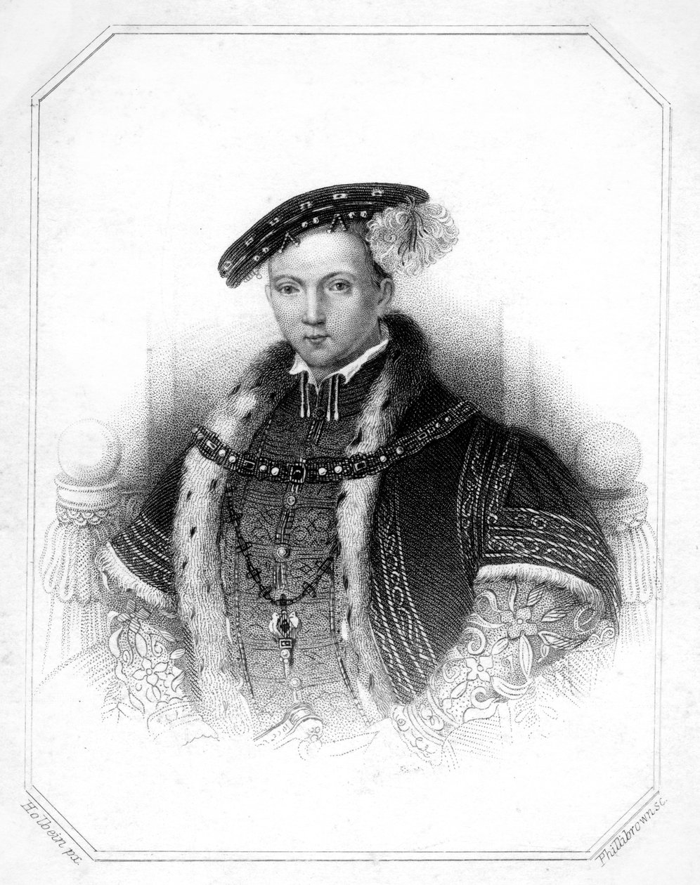 Edward VI, konge av England, 1800-tallet. av Thomas Phillibrown