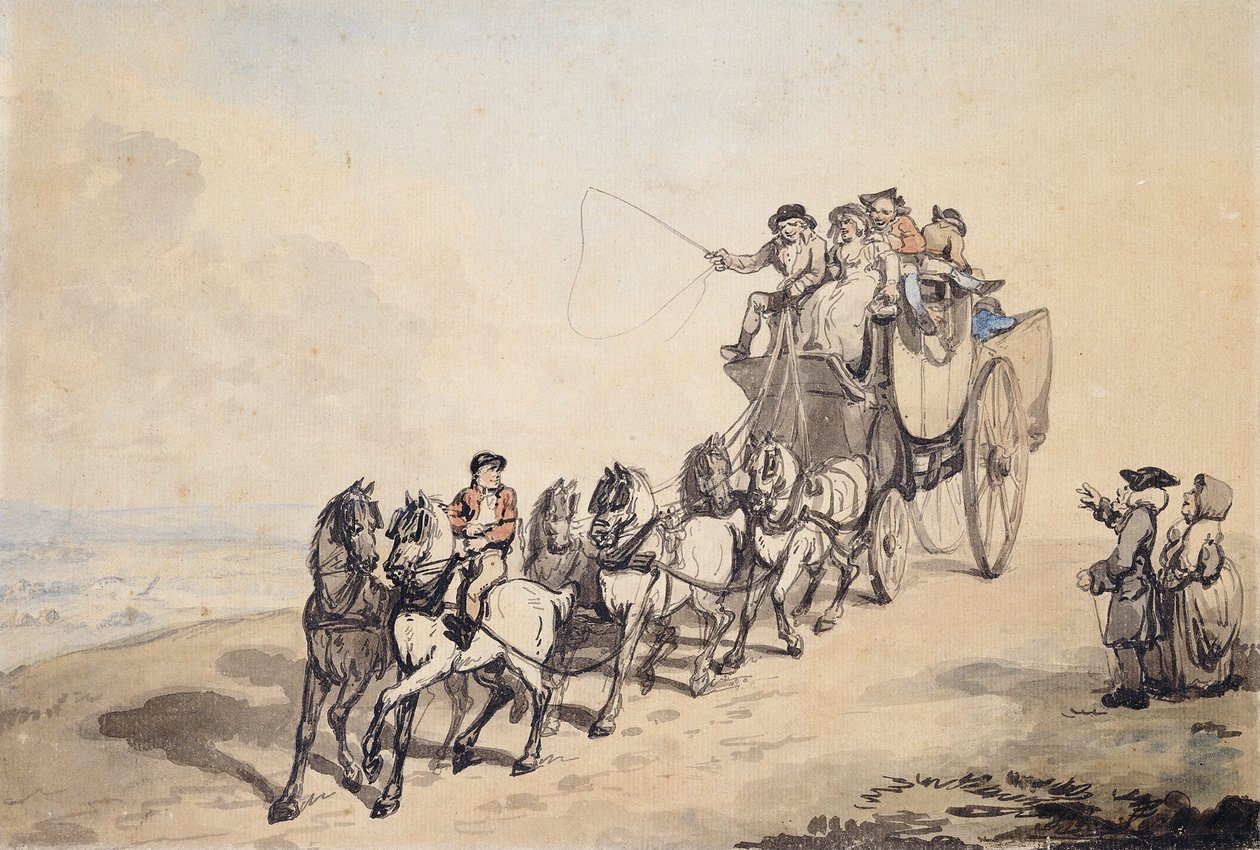 En coachende scene, av Thomas Rowlandson
