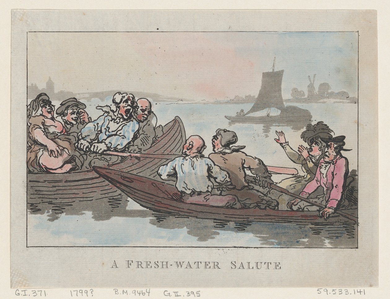 En ferskvannsalutt, 1799., 1799. av Thomas Rowlandson