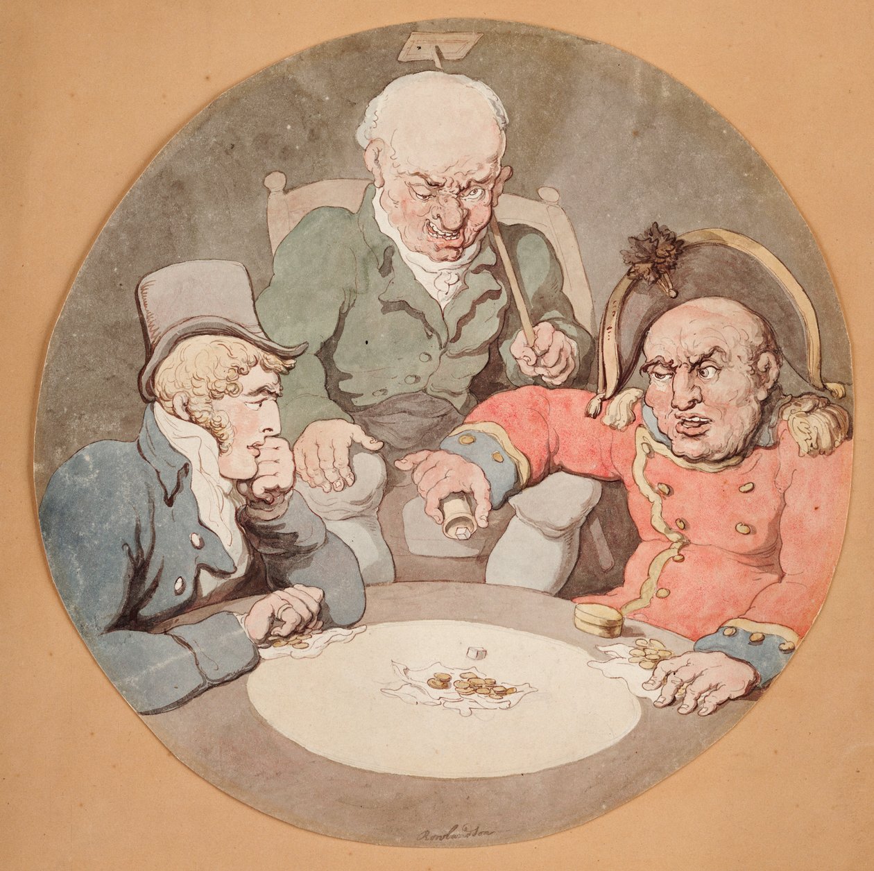 Et terningspill av Thomas Rowlandson