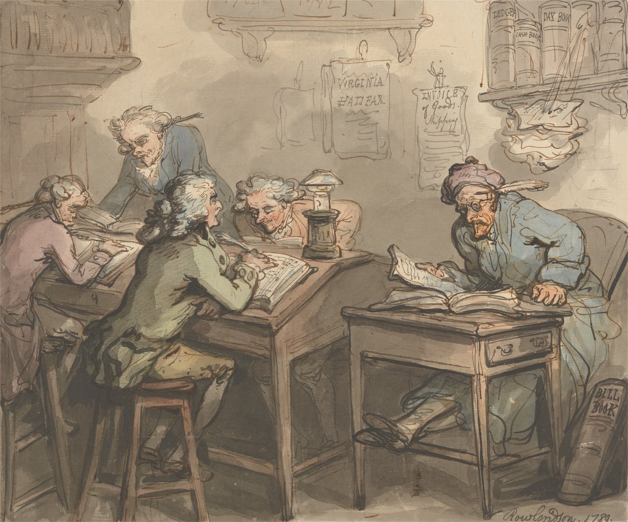 Et kjøpmannskontor av Thomas Rowlandson