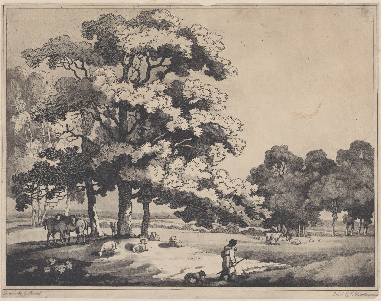 Et parklandskap, 1783-89., 1783-89. av Thomas Rowlandson