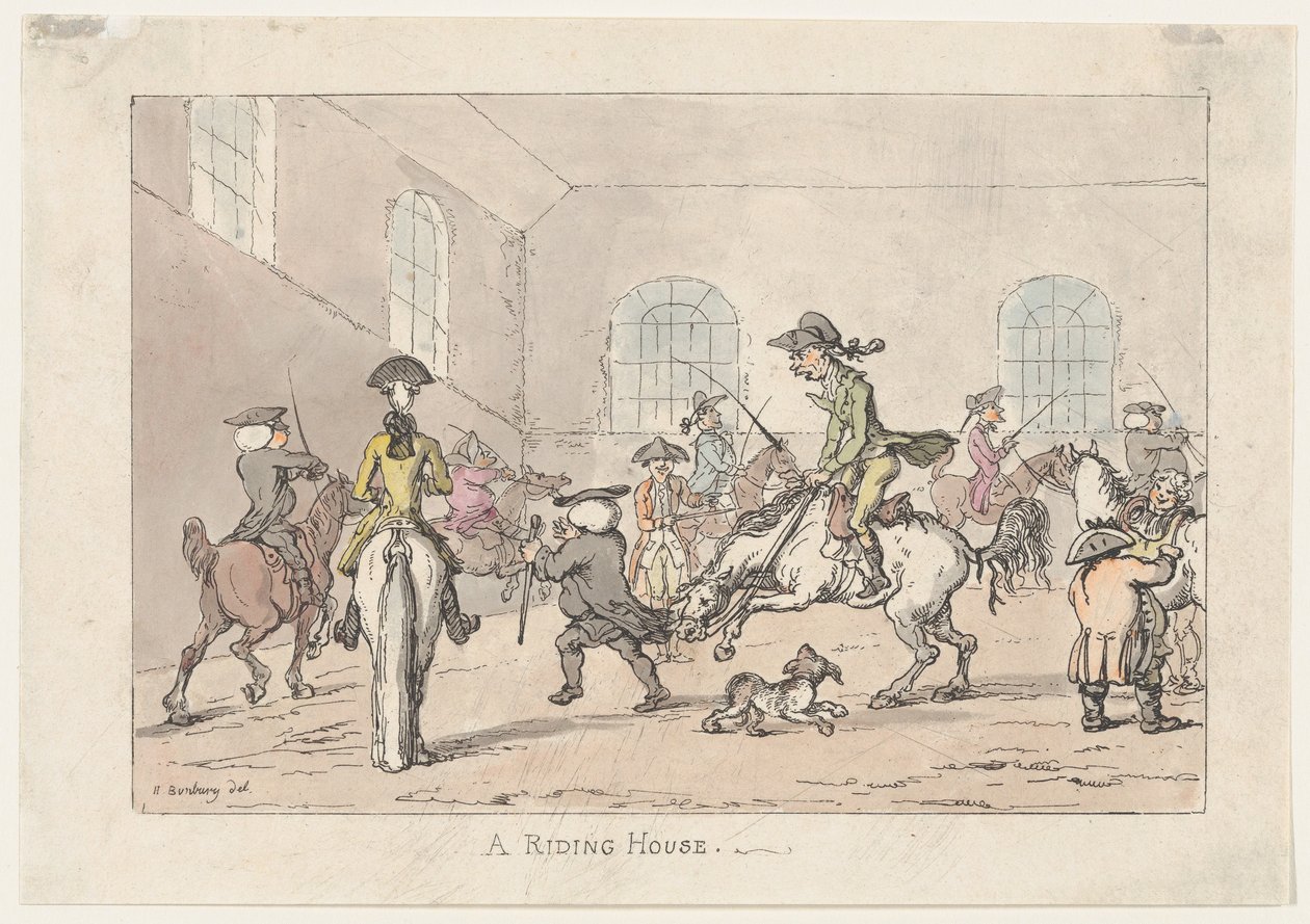 Et ridehus, 1799, 1799. av Thomas Rowlandson