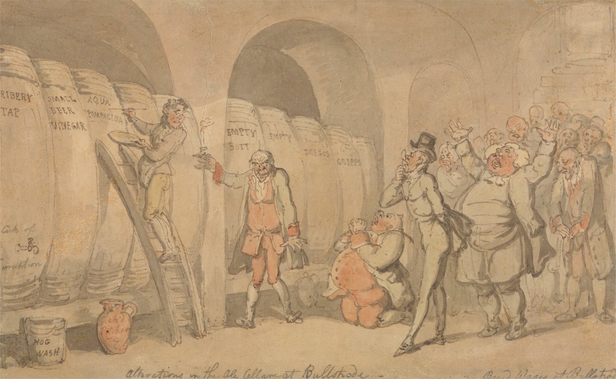 Endringer i Ale-kjelleren på Bullstrode av Thomas Rowlandson