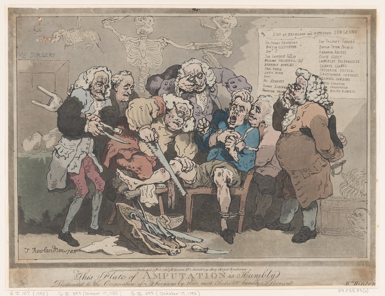 Amputasjon, 17. februar 1786., 17. februar 1786. av Thomas Rowlandson