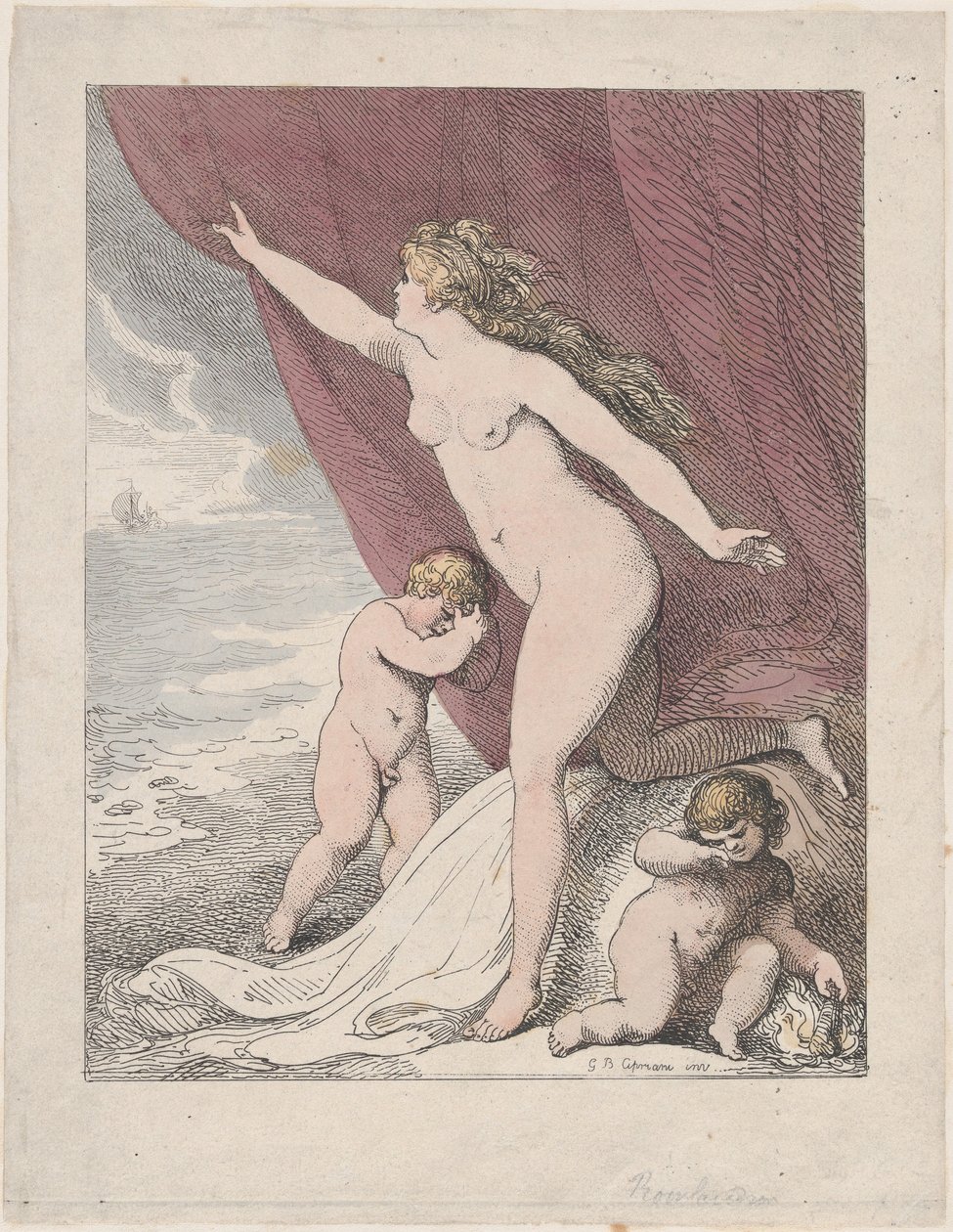 Ariadne forlatt av Thesevs, 1790-99., 1790-99. av Thomas Rowlandson