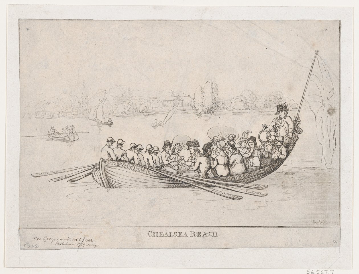Chelsea Reach, 1799., 1799. av Thomas Rowlandson