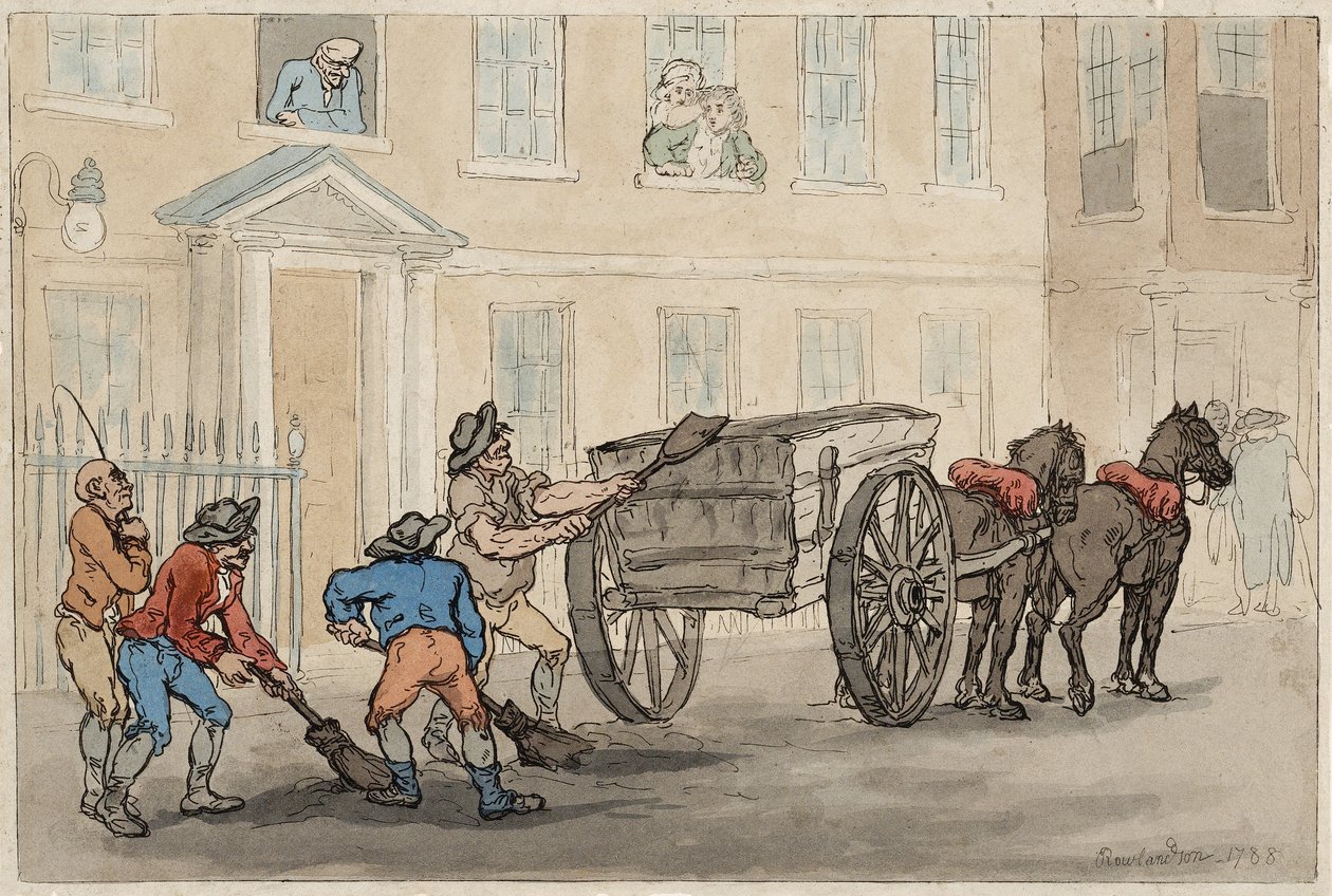 Collecting the Night Soil, pub. 1788 av Thomas Rowlandson