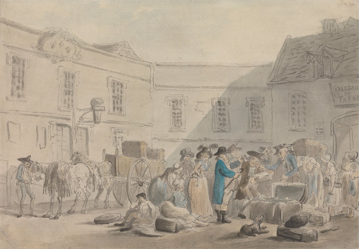 Tollhuset i Boulogne av Thomas Rowlandson