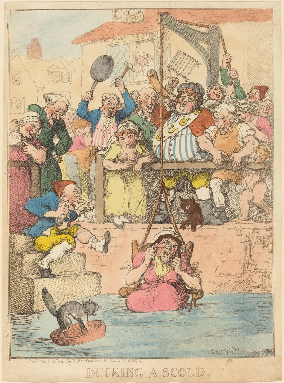 Ducking a scold av Thomas Rowlandson