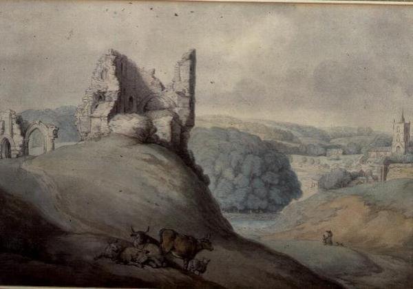 Harborough Castle, Yorkshire av Thomas Rowlandson