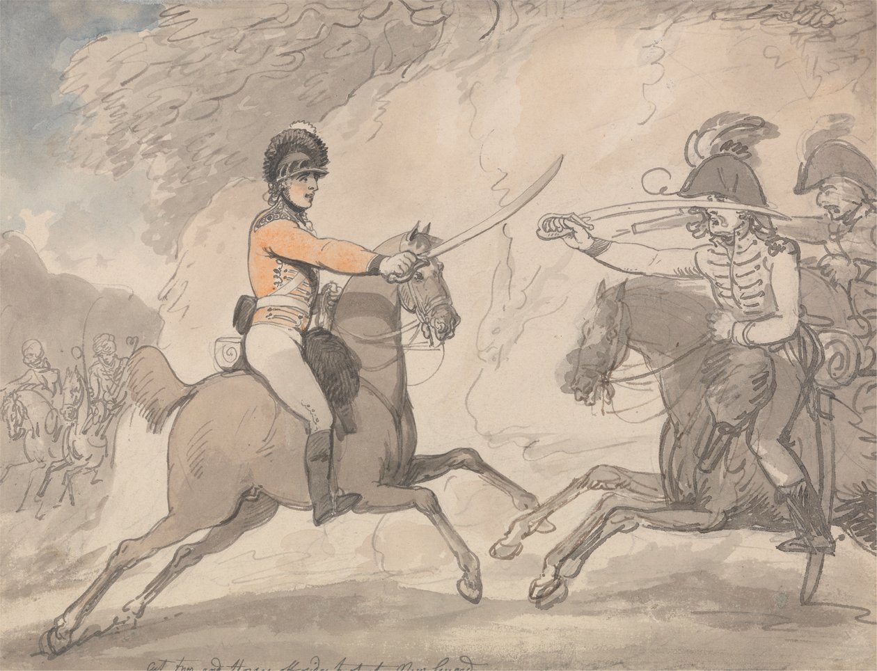 Ungarsk og Highland Broadsword Exercise av Thomas Rowlandson