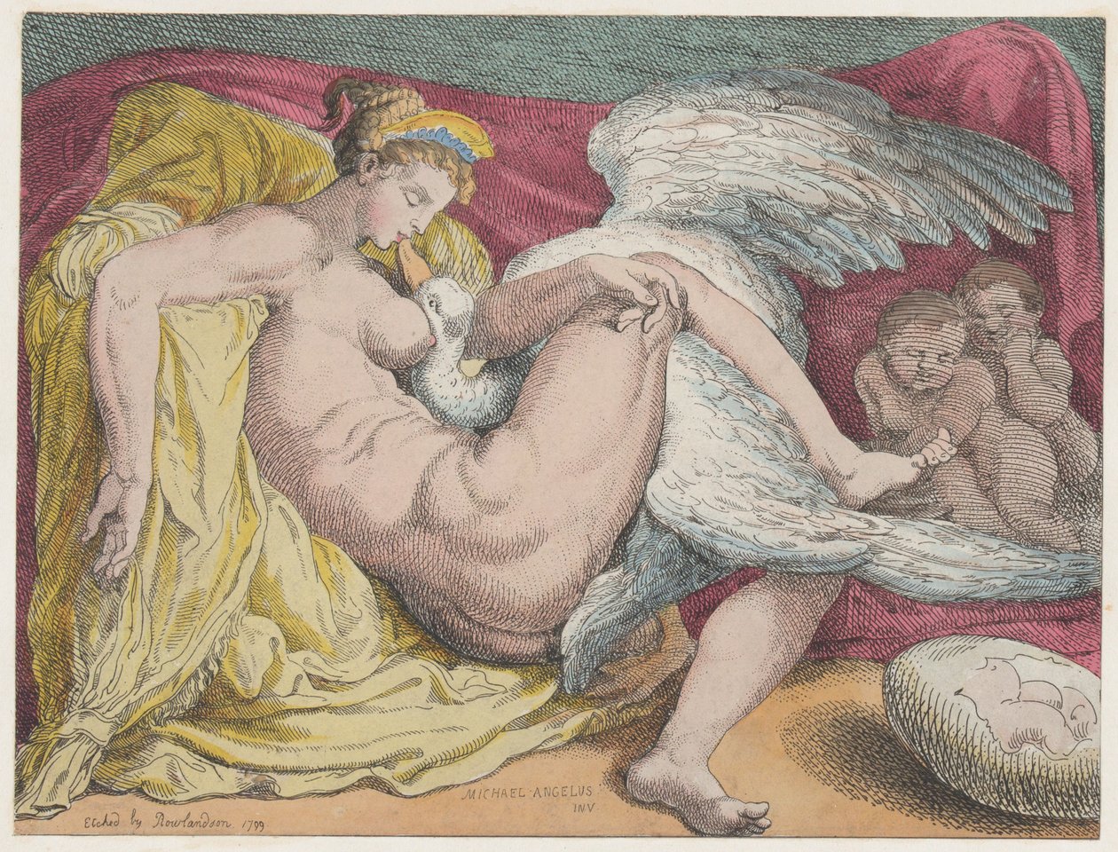 Leda og svanen, 1799., 1799. av Thomas Rowlandson