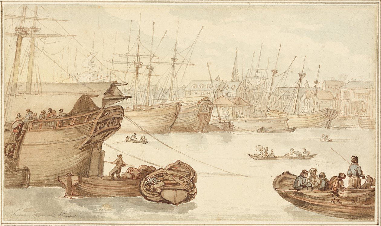 Limehouse Reach av Thomas Rowlandson